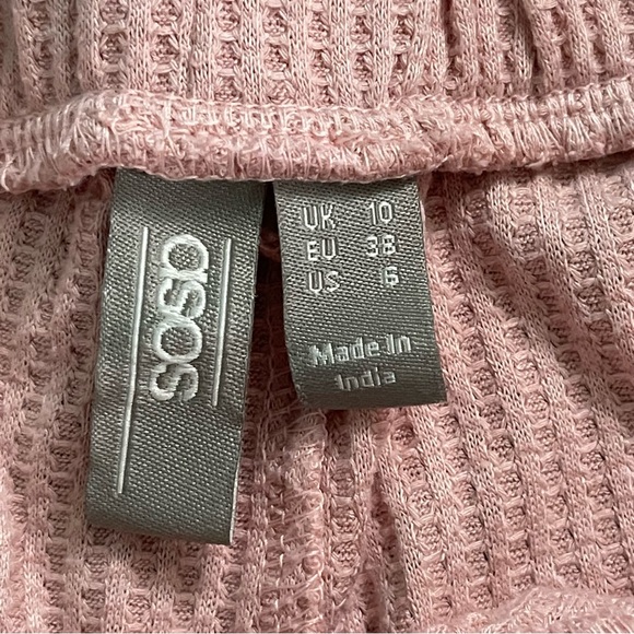ASOS Pink Waffle Knit Women's Pajama Bottoms - Pants & Shorts Bundle - Picture 8 of 9
